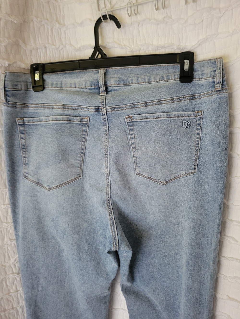 DG2 by Diane Gilman Light Wash Flare Jeans with Star Cuff - Picture 5 of 16